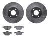 7602-54010 Drilled/Slotted Brake Rotors w/5000 Euro Ceramic Brake Pads Kit [Silver], 2005-2012 Ford/Lincoln/Mercury/Mazda, Posit - image 1