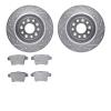 7602-54024 Drilled/Slotted Brake Rotors w/5000 Euro Ceramic Brake Pads Kit [Silver], 2005-2009 Ford/Lincoln/Mercury/Mazda, Posit - image 1