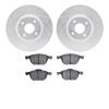 7602-54030 Drilled/Slotted Brake Rotors w/5000 Euro Ceramic Brake Pads Kit [Silver], Fits Select Ford/Lincoln/Mercury/Mazda, Pos - image 1