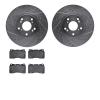 7602-58005 Drilled/Slotted Brake Rotors w/5000 Euro Ceramic Brake Pads Kit [Silver], 2004-2008 Acura/Honda, Position: Front - image 1