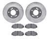 7602-59003 Drilled/Slotted Brake Rotors w/5000 Euro Ceramic Brake Pads Kit [Silver], 1991-2001 Multiple Makes/Models, Position:  - image 1