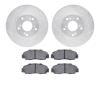 7602-59004 Drilled/Slotted Brake Rotors w/5000 Euro Ceramic Brake Pads Kit [Silver], 1998-2002 Acura/Honda, Position: Front - image 1