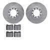 7602-63008 Drilled/Slotted Brake Rotors w/5000 Euro Ceramic Brake Pads Kit [Silver], 1979-1985 Mercedes-Benz, Position: Front - image 1