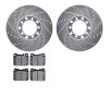 7602-63010 Drilled/Slotted Brake Rotors w/5000 Euro Ceramic Brake Pads Kit [Silver], 1979-1980 Mercedes-Benz, Position: Front - image 1
