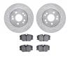 7602-63016 Drilled/Slotted Brake Rotors w/5000 Euro Ceramic Brake Pads Kit [Silver], 1990-1992 Mercedes-Benz, Position: Front - image 1