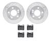 7602-63018 Drilled/Slotted Brake Rotors w/5000 Euro Ceramic Brake Pads Kit [Silver], 1986-1993 Mercedes-Benz, Position: Rear - image 1