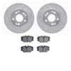 7602-63019 Drilled/Slotted Brake Rotors w/5000 Euro Ceramic Brake Pads Kit [Silver], 1984-1995 Mercedes-Benz, Position: Front - image 1