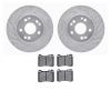 7602-63020 Drilled/Slotted Brake Rotors w/5000 Euro Ceramic Brake Pads Kit [Silver], 1986-1989 Mercedes-Benz, Position: Front - image 1