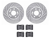 7602-63023 Drilled/Slotted Brake Rotors w/5000 Euro Ceramic Brake Pads Kit [Silver], 1990-1998 Mercedes-Benz, Position: Front - image 1