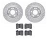 7602-63024 Drilled/Slotted Brake Rotors w/5000 Euro Ceramic Brake Pads Kit [Silver], 1990-1995 Mercedes-Benz, Position: Front - image 1