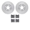 7602-63028 Drilled/Slotted Brake Rotors w/5000 Euro Ceramic Brake Pads Kit [Silver], 1992-1995 Mercedes-Benz, Position: Rear - image 1