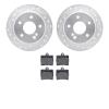 7602-63031 Drilled/Slotted Brake Rotors w/5000 Euro Ceramic Brake Pads Kit [Silver], 1994-1998 Mercedes-Benz, Position: Rear - image 1