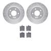 7602-63036 Drilled/Slotted Brake Rotors w/5000 Euro Ceramic Brake Pads Kit [Silver], 1996-2011 Mercedes-Benz, Position: Rear - image 1