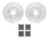 7602-63037 Drilled/Slotted Brake Rotors w/5000 Euro Ceramic Brake Pads Kit [Silver], 1996-1998 Mercedes-Benz, Position: Rear - image 1