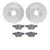 7602-63045 Drilled/Slotted Brake Rotors w/5000 Euro Ceramic Brake Pads Kit [Silver], 1996-2008 Multiple Makes/Models, Position:  - image 1