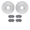 7602-63046 Drilled/Slotted Brake Rotors w/5000 Euro Ceramic Brake Pads Kit [Silver], 2001-2011 Mercedes-Benz, Position: Front - image 1