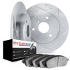 7602-63053 Drilled/Slotted Brake Rotors w/5000 Euro Ceramic Brake Pads Kit [Silver], 2005-2016 Smart, Position: Front - image 2