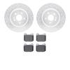 7602-63066 Drilled/Slotted Brake Rotors w/5000 Euro Ceramic Brake Pads Kit [Silver], 2000-2005 Mercedes-Benz, Position: Rear - image 1