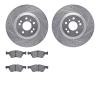7602-63067 Drilled/Slotted Brake Rotors w/5000 Euro Ceramic Brake Pads Kit [Silver], 2006-2012 Mercedes-Benz, Position: Front - image 1
