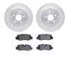 7602-63068 Drilled/Slotted Brake Rotors w/5000 Euro Ceramic Brake Pads Kit [Silver], 2006-2012 Mercedes-Benz, Position: Rear - image 1