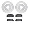7602-63079 Drilled/Slotted Brake Rotors w/5000 Euro Ceramic Brake Pads Kit [Silver], Fits Select Mercedes-Benz, Position: Rear - image 1