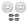 7602-63083 Drilled/Slotted Brake Rotors w/5000 Euro Ceramic Brake Pads Kit [Silver], 2017-2018 Mercedes-Benz, Position: Rear