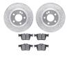 7602-63085 Drilled/Slotted Brake Rotors w/5000 Euro Ceramic Brake Pads Kit [Silver], 2015-2021 Mercedes-Benz, Position: Rear - image 1