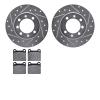 7602-65001 Drilled/Slotted Brake Rotors w/5000 Euro Ceramic Brake Pads Kit [Silver], 1969-1973 GM, Position: Front - image 1