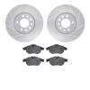 7602-65013 Drilled/Slotted Brake Rotors w/5000 Euro Ceramic Brake Pads Kit [Silver], 2003-2011 GM, Position: Front - image 1