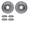 7602-67003 Drilled/Slotted Brake Rotors w/5000 Euro Ceramic Brake Pads Kit [Silver], 2005-2021 Infiniti/Nissan, Position: Rear - image 1