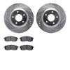 7602-67006 Drilled/Slotted Brake Rotors w/5000 Euro Ceramic Brake Pads Kit [Silver], 2007-2012 Infiniti/Nissan, Position: Front - image 1