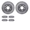 7602-67009 Drilled/Slotted Brake Rotors w/5000 Euro Ceramic Brake Pads Kit [Silver], Fits Select Multiple Makes/Models, Position - image 1