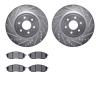 7602-67011 Drilled/Slotted Brake Rotors w/5000 Euro Ceramic Brake Pads Kit [Silver], 2008-2011 Infiniti/Nissan, Position: Front - image 1