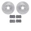 7602-68001 Drilled/Slotted Brake Rotors w/5000 Euro Ceramic Brake Pads Kit [Silver], 2003-2008 Infiniti/Nissan, Position: Front - image 1