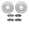 7602-68005 Drilled/Slotted Brake Rotors w/5000 Euro Ceramic Brake Pads Kit [Silver], 2005-2014 Infiniti/Nissan, Position: Front - image 1