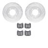 7602-72001 Drilled/Slotted Brake Rotors w/5000 Euro Ceramic Brake Pads Kit [Silver], 2003-2006 Mitsubishi, Position: Rear - image 1