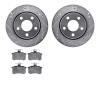 7602-73002 Drilled/Slotted Brake Rotors w/5000 Euro Ceramic Brake Pads Kit [Silver], 1986-1991 Audi/Volkswagen, Position: Rear - image 1