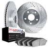 7602-73018 Drilled/Slotted Brake Rotors w/5000 Euro Ceramic Brake Pads Kit [Silver], 2000-2003 Audi/Volkswagen, Position: Front - image 2