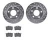 7602-73020 Drilled/Slotted Brake Rotors w/5000 Euro Ceramic Brake Pads Kit [Silver], 1999-2002 Audi/Volkswagen, Position: Rear - image 1