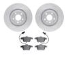 7602-73032 Drilled/Slotted Brake Rotors w/5000 Euro Ceramic Brake Pads Kit [Silver], 2005-2011 Audi/Volkswagen, Position: Front - image 1