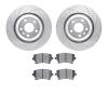 7602-73033 Drilled/Slotted Brake Rotors w/5000 Euro Ceramic Brake Pads Kit [Silver], 2005-2011 Audi/Volkswagen, Position: Rear - image 1