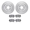 7602-73034 Drilled/Slotted Brake Rotors w/5000 Euro Ceramic Brake Pads Kit [Silver], 2004-2010 Audi/Volkswagen, Position: Rear - image 1