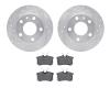 7602-73037 Drilled/Slotted Brake Rotors w/5000 Euro Ceramic Brake Pads Kit [Silver], 2002-2006 Audi/Volkswagen, Position: Rear - image 1