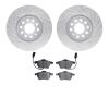 7602-73038 Drilled/Slotted Brake Rotors w/5000 Euro Ceramic Brake Pads Kit [Silver], 1999-2006 Audi/Volkswagen, Position: Front - image 1