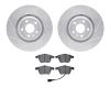 7602-73044 Drilled/Slotted Brake Rotors w/5000 Euro Ceramic Brake Pads Kit [Silver], 2008-2011 Audi/Volkswagen, Position: Front - image 1