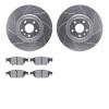 7602-73050 Drilled/Slotted Brake Rotors w/5000 Euro Ceramic Brake Pads Kit [Silver], 2012-2018 Audi/Volkswagen, Position: Front - image 1