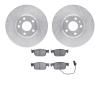 7602-73064 Drilled/Slotted Brake Rotors w/5000 Euro Ceramic Brake Pads Kit [Silver], Fits Select Audi/Volkswagen, Position: Fron - image 1