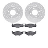 7602-74003 Drilled/Slotted Brake Rotors w/5000 Euro Ceramic Brake Pads Kit [Silver], 1984-2009 Audi/Volkswagen, Position: Front