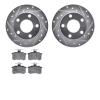 7602-74012 Drilled/Slotted Brake Rotors w/5000 Euro Ceramic Brake Pads Kit [Silver], 1992-1998 Audi/Volkswagen, Position: Rear - image 1