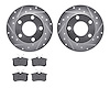 7602-74013 Drilled/Slotted Brake Rotors w/5000 Euro Ceramic Brake Pads Kit [Silver], 1997-2005 Audi/Volkswagen, Position: Rear - image 1